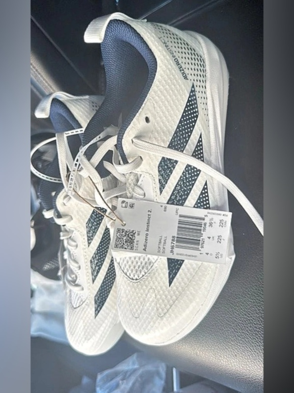 adidas Adizero Instinct 2.0 Softball Cleats White & Gray US 8